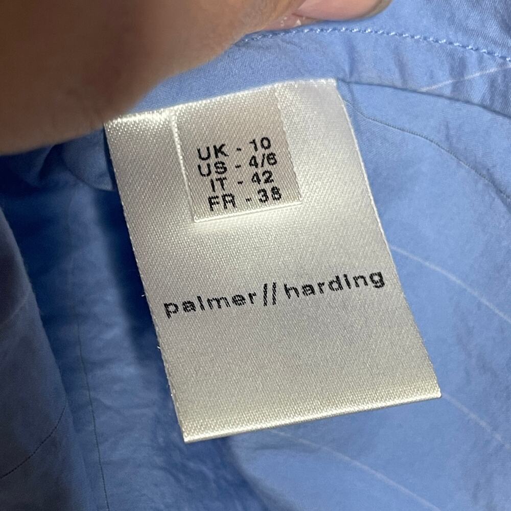 PALMER//HARDING Static Light Blue Blouse Top Sz 4-6 - Picture 7 of 10